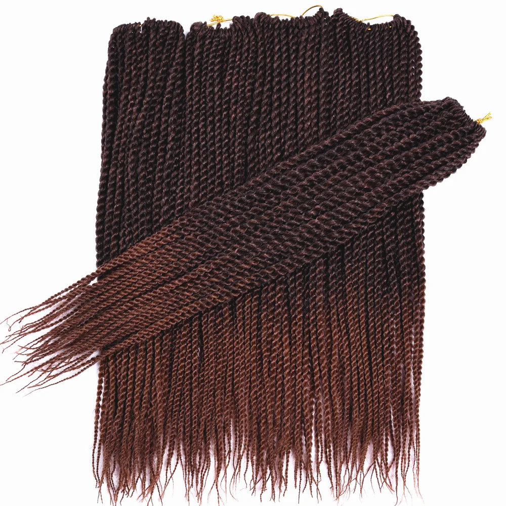 Synthetic hair Senegalese Twist Crochet Hair 14" 18" 30Roots 75g Crochet Braids Black Ombre Brown Bug Blonde Color Full Star