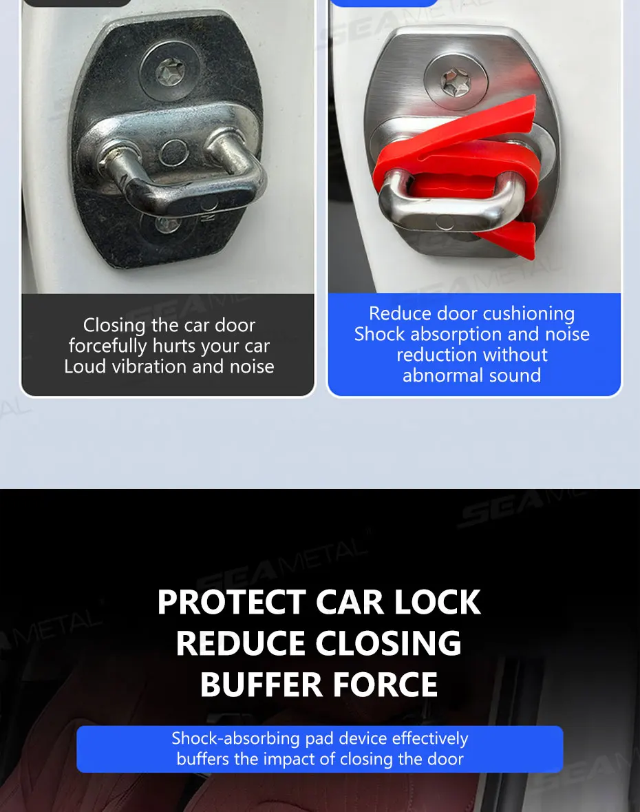 SEAMETAL Auto-Türstoßdämpfer Universeller Silikon-Autotür-Schnallenpuffer Geräuschreduzierendes Anti-Vibrations-Pufferkissen – Detail 5