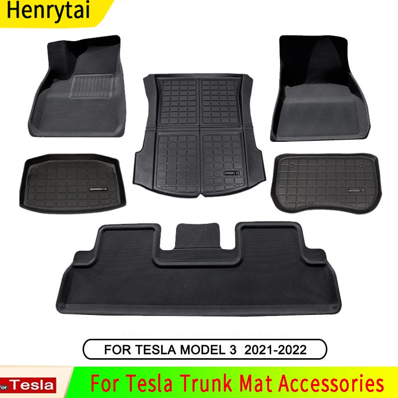 New For Tesla Trunk Mat Accessories 3D Floor Mats Model 3 2021 2022