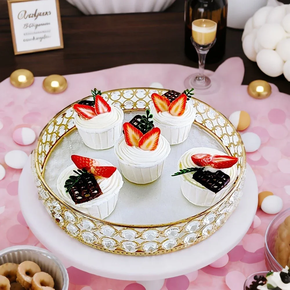 Gold Silver Antique Acrylic Round Cake Stand Set Wedding Birthday Party Dessert Pedestal Display Plate Food Service 1Pcs/lot