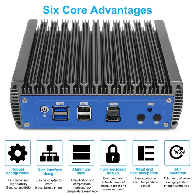 Topton Intel i3 N305 8 Core 4xi226-V 2.5G Firewall Mini PC Alder Lake 12th  Gen N200 N100 DDR5 4800MHz Fanless Soft Router Proxmo