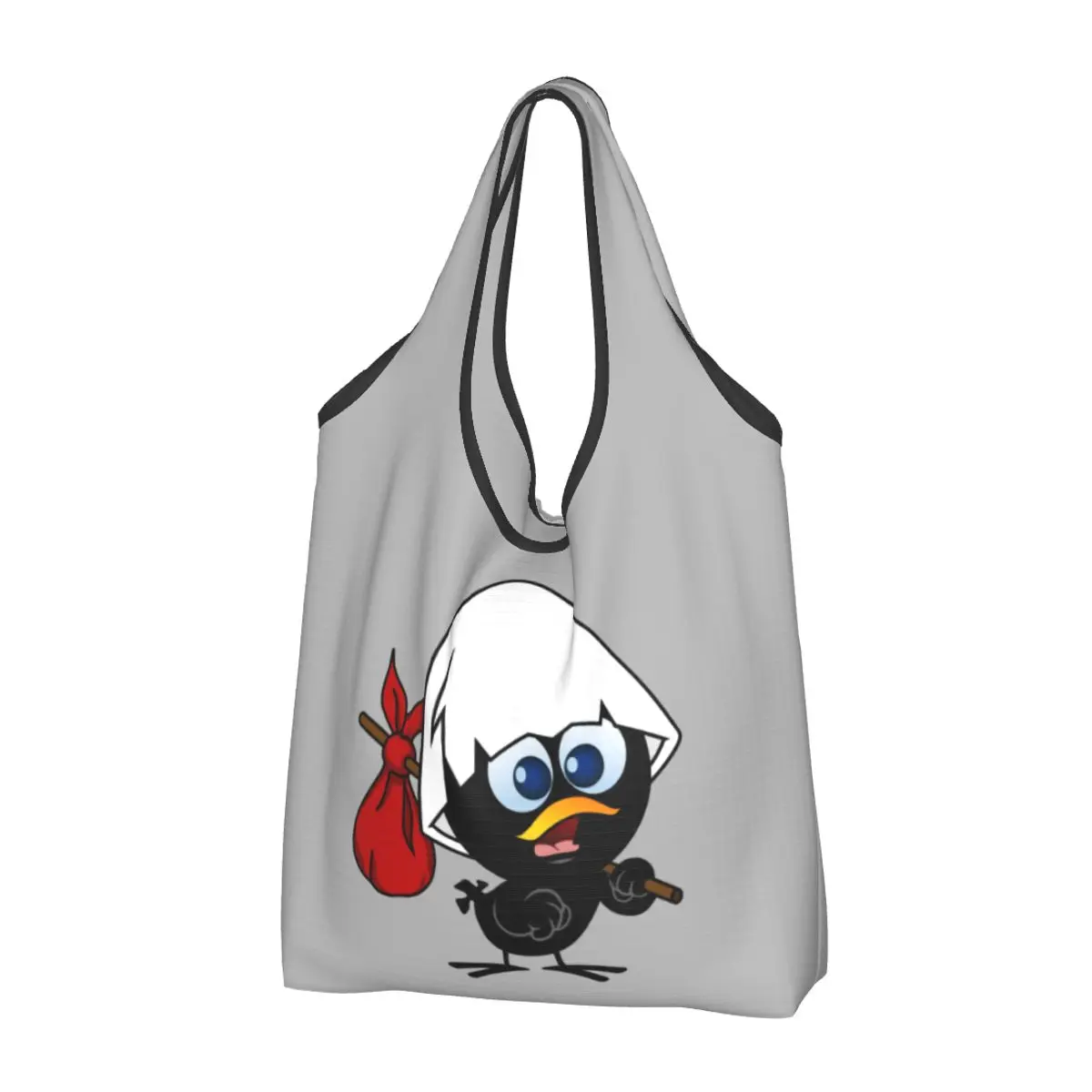 

Reusable Cute Little Chicken Calimero Shopping Bag Women Tote Bag Portable Comic Cartoon Grocery Shopper Bags