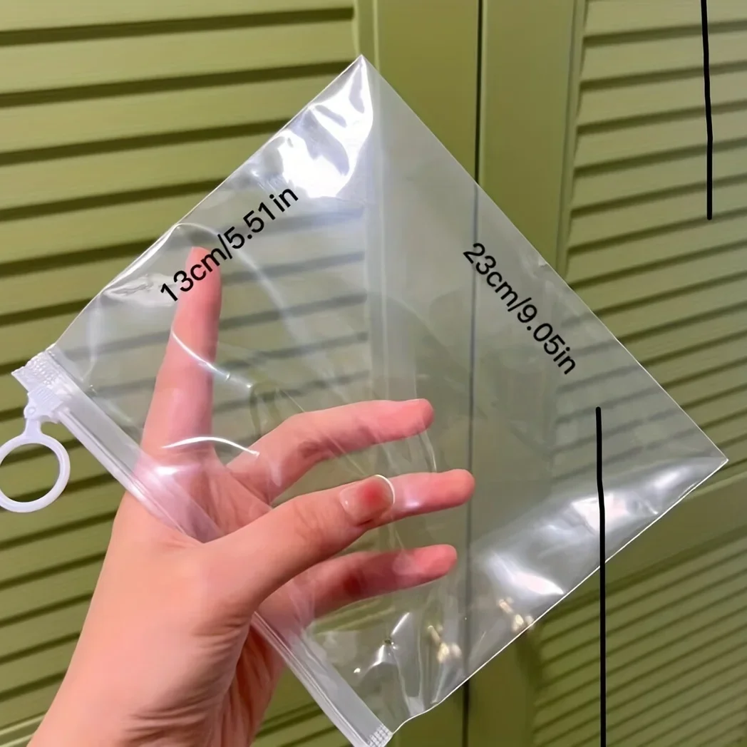 MOHAMM extra thick zipper bag 20pcs Stationery Sundries sorting bag Storage HD transparent sorting bag 20 Silk