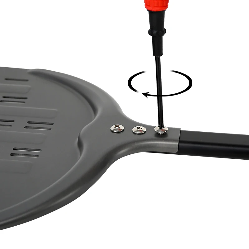 Description Picture 4 of itemPizzAtHome 12 Inch Apple Shape Perforated Pizza Peel Pizza Shovel Aluminum Hard Coating Pizza Peel Paddle Short Pizza Tool
