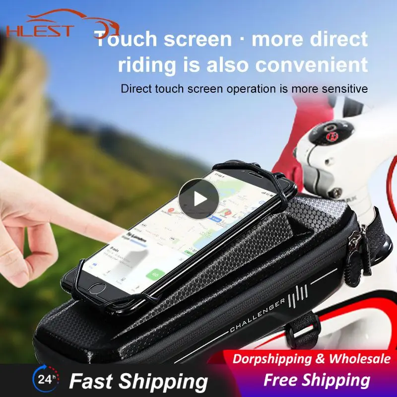 

Жесткий чехол, Сумка с пучком, водонепроницаемая сумка на переднюю раму, держатель для телефона 4,7-6,5 дюймов, велосипедная Сумка-седло, велосипедные аксессуары