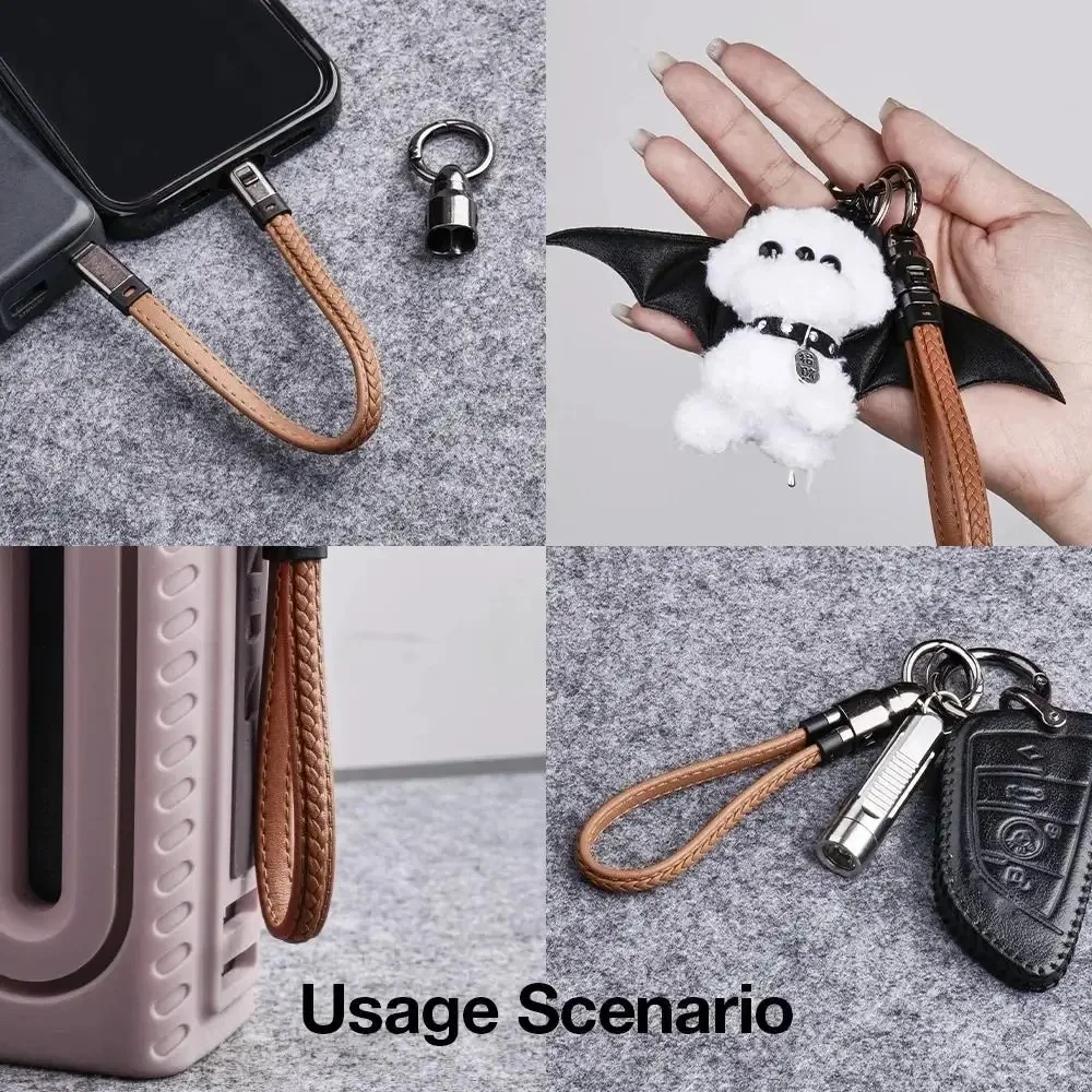 240W 5A PD3.0 Short USB C Charger Cable Portable Keychain TypeC Cable Fast Charging Cord C To C Cable for Xiaomi HUAWEI IPhone