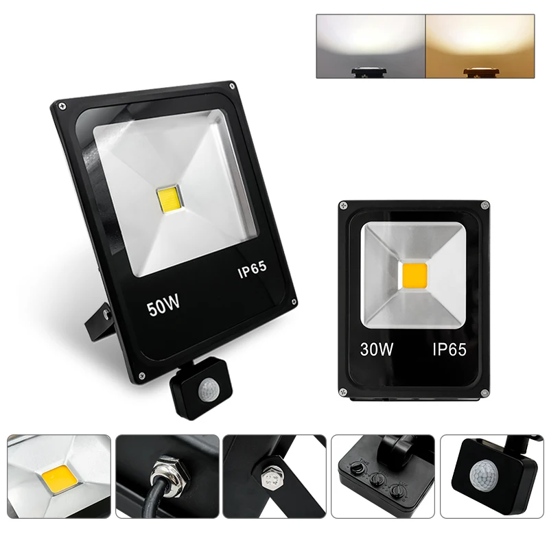 Waterproof LED Floodlight with PIR Motion Sensor
