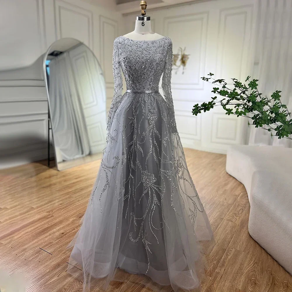 Raeesa Premium | Wajadan Wedding Formals | WD-5 Silver Grey