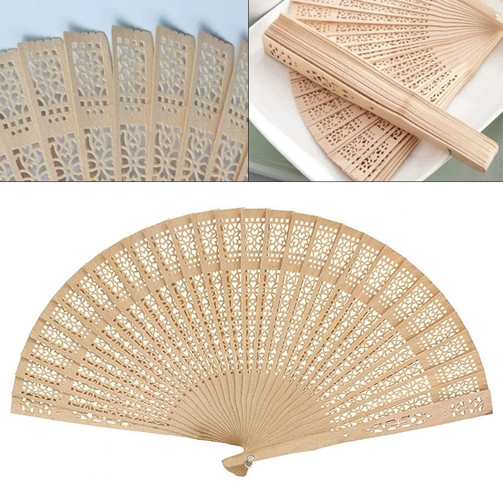 

1pc Folding Hand Held Fans Wood Ladies Plain For Wedding Vintage Fan Pocket Chinese Style Folding Fan Bamboo Handheld Fan 20cm