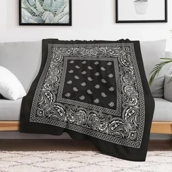Black Paisley Plush Blanket 4