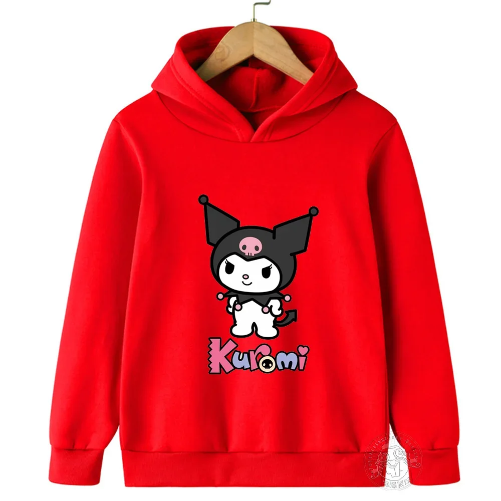 thumbnail image 1 of Sudadera informal de calle kawaii con dibujos animados de Hello Kitty Kuromi para niños y niñas de 3 a 14 años, sudadera con capucha para deportes al aire libre para niños, 1 of 5