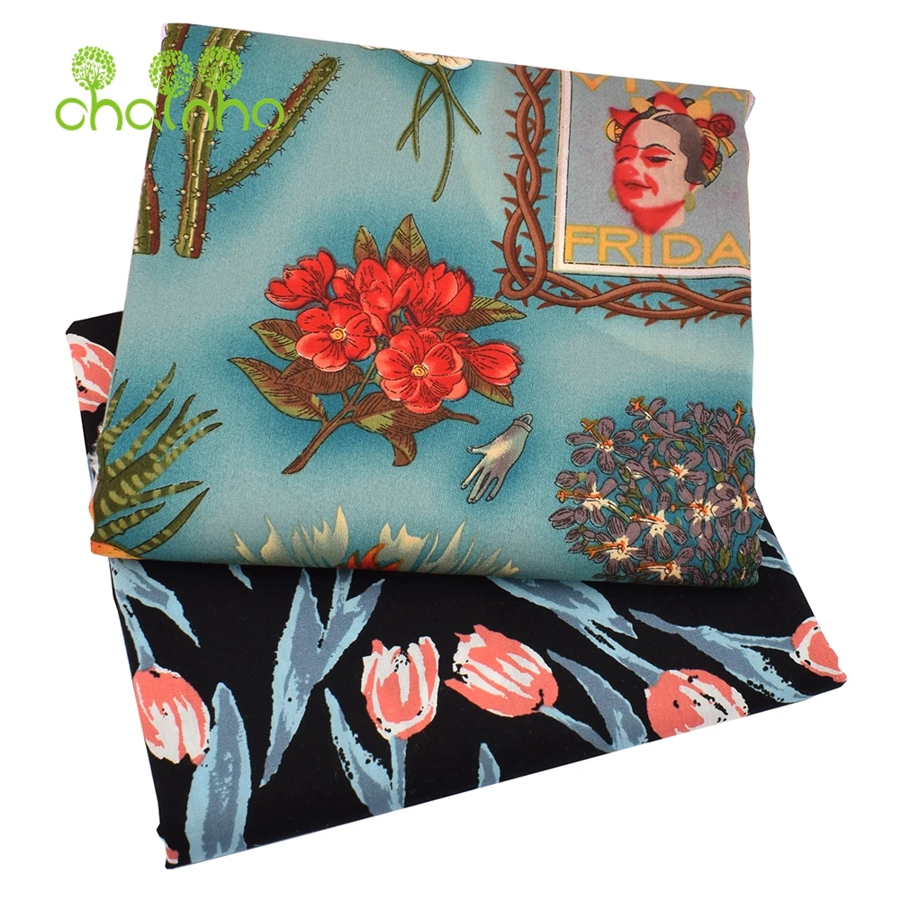 Chainho,Printed Plain Weave Poplin Cotton Fabric,DIY Sewing Quilting Material,Patchwork Cloth,Berry Series,3 Sizes,15PC72