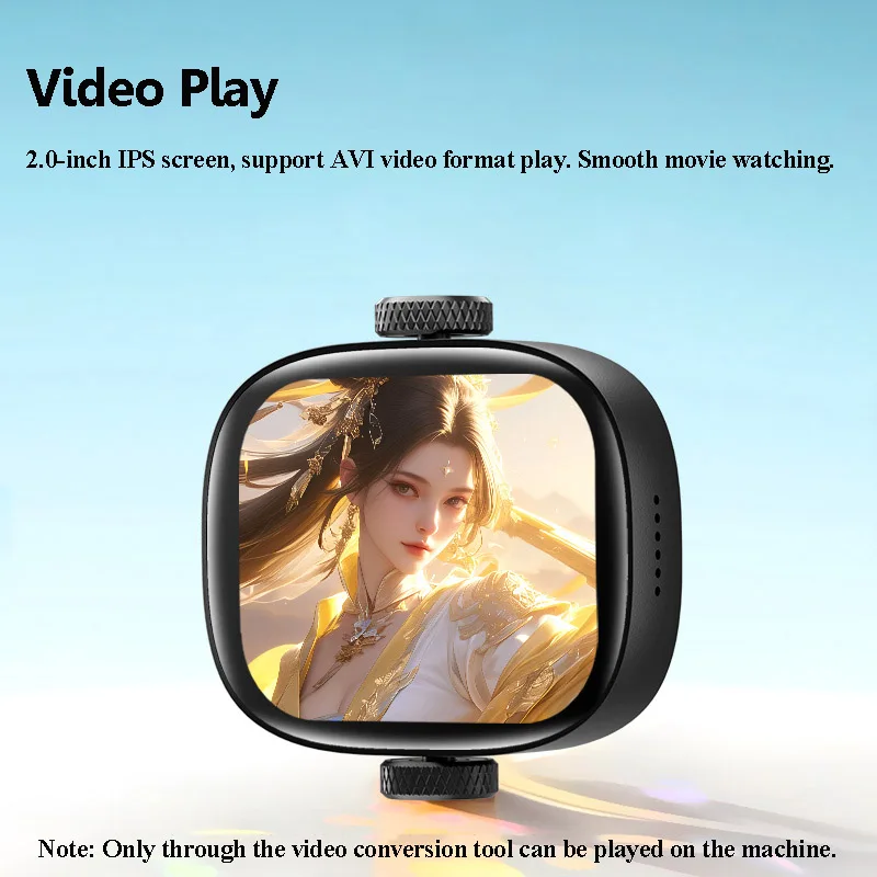 Mini Touch Screen Bluetooth MP3 Player 64GB Hifi Lossless Walkman Music Video Player Recorder Built-in Speaker with Alarm Clock