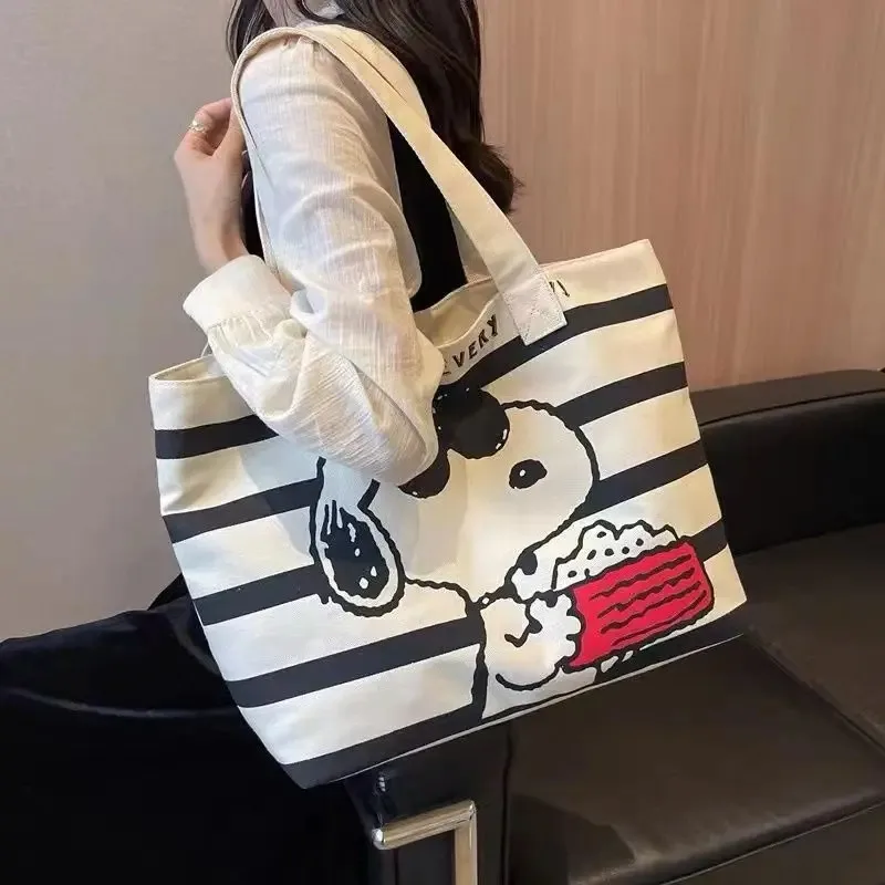Canvas Bag Snoopy Cute Cartoon Large Capacity For Female Students Hold Books Commute Maternity Checkup Tote Mommy Bag