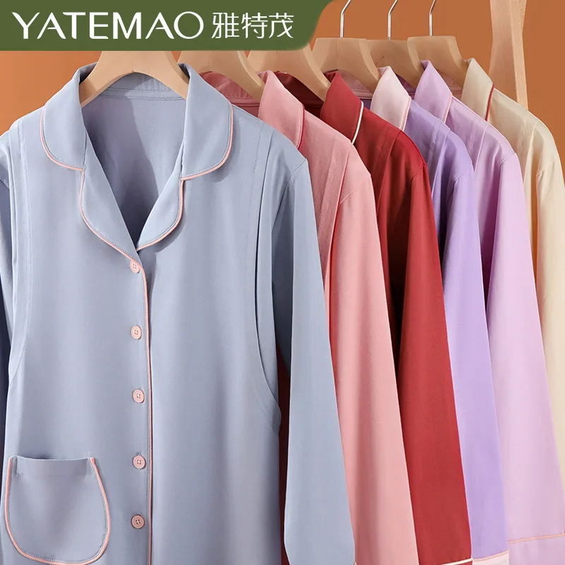 Thick Pure Cotton Pajamas for Women, Sleepwear, Loose, Comfortable, Warm, Long Sleeve, Home, Spring / Fall / Winter Collection