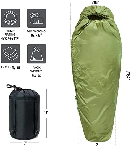 Military Patrol/Intermediate Sleeping Bag, Part of 4 Piece Modular 