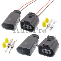 1 Set 2 Hole 1J0973722 8D0973822 1717692-1 Car Fog Light Cable Connector Auto Water Jet Motor Starter Wire Socket For VW Audi