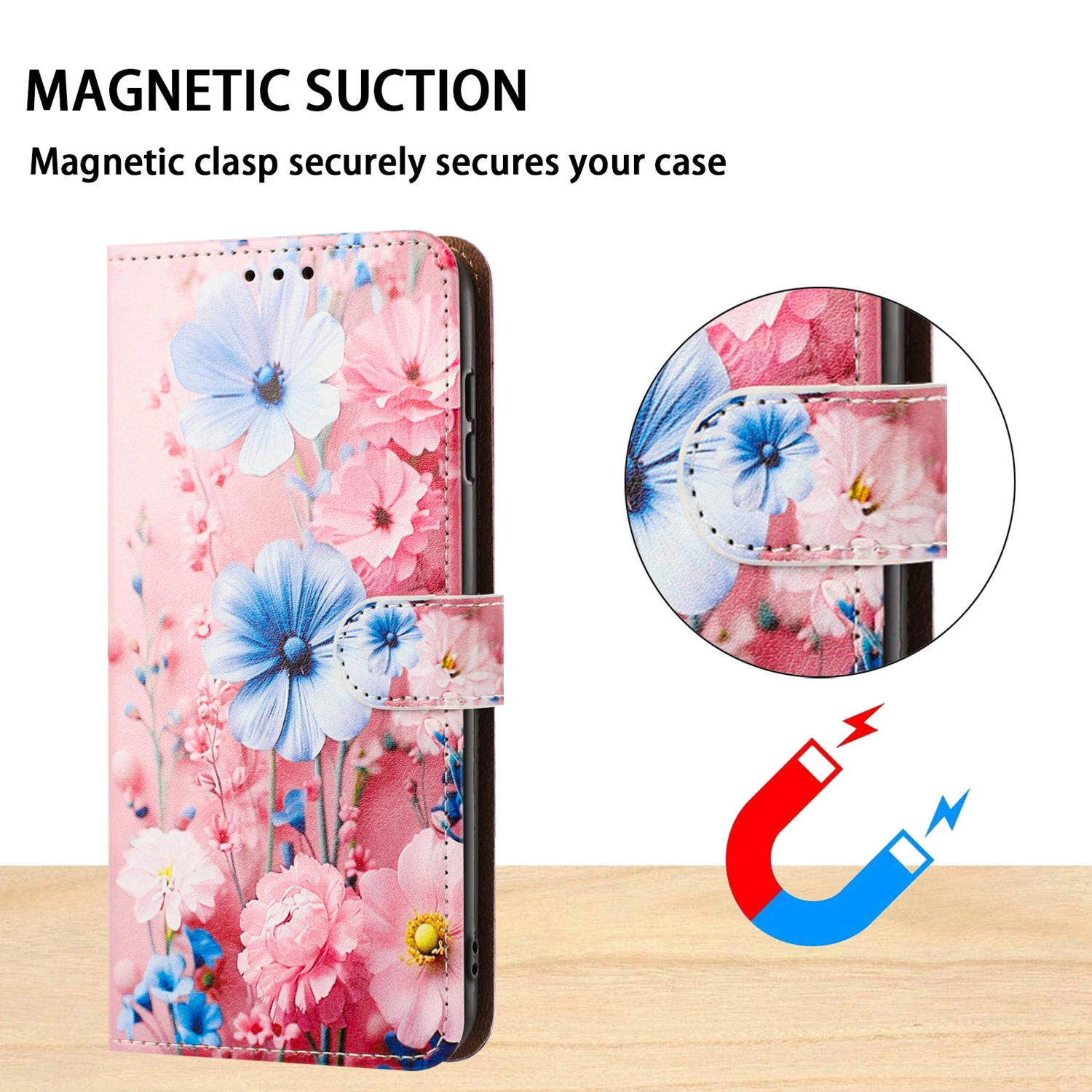 Cute Cat Leather Flip Back Cover - Stylish Phone Case