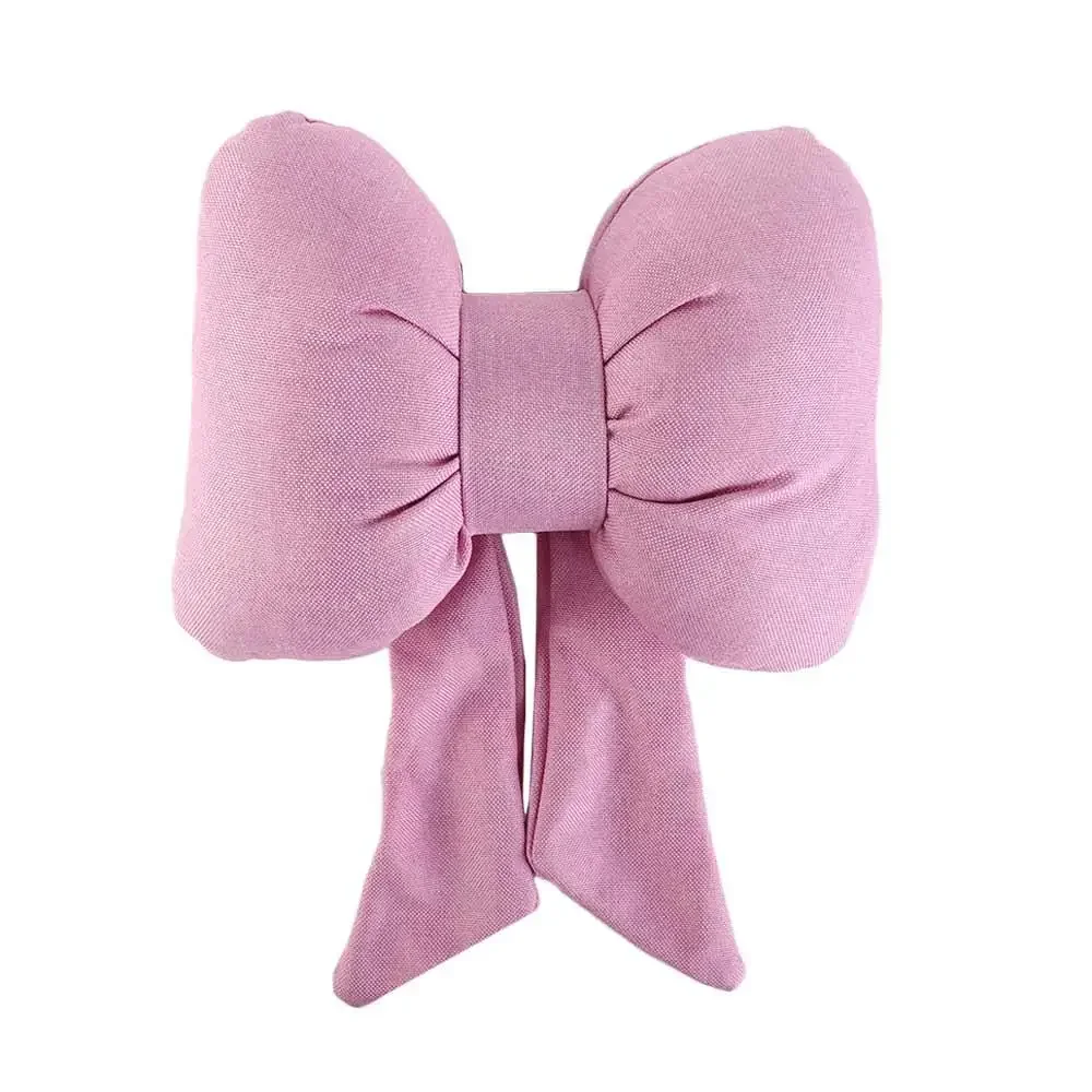 Cute Ribbon Bow Car Neck Pillow - Comfortable Adjustable Cotton Headrest Cushion