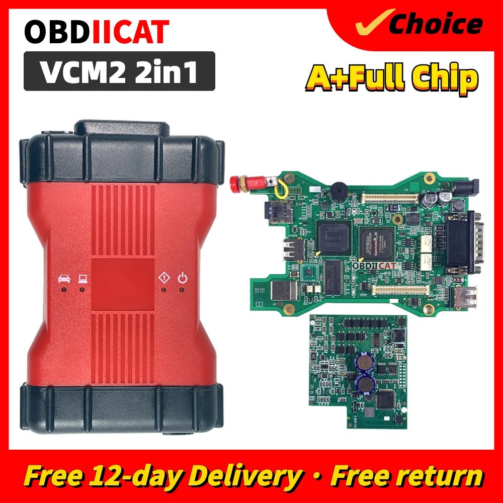 

A++Quality VCM 2 Full Chip OBD2 Diagnostic Tools VCM2 VCMII IDS Interface Multi-language Double PCB Scanner For Frd/For Mazda