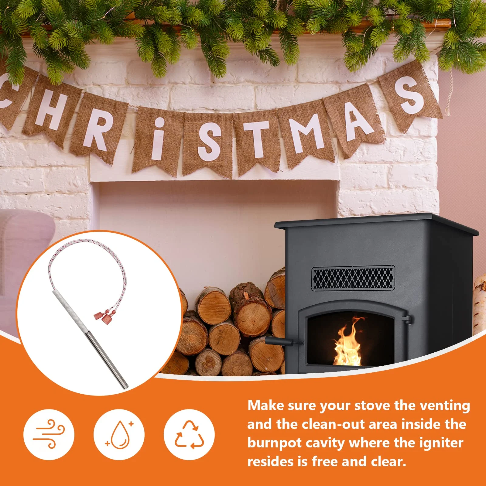 Pellet Stove Igniter Parts for Breckwell u0026 US u0026 Ashley u0026 King Stoves, 300W  Fireplace Hot Ignitor Replacement Part - AliExpress