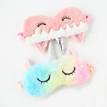 

2022 New Pink Unicorn Eye Mask Plush Mask Shading Supplies Sexy Eye Mask Portable Travel To Help Sleep Eye Massager Smart Mask