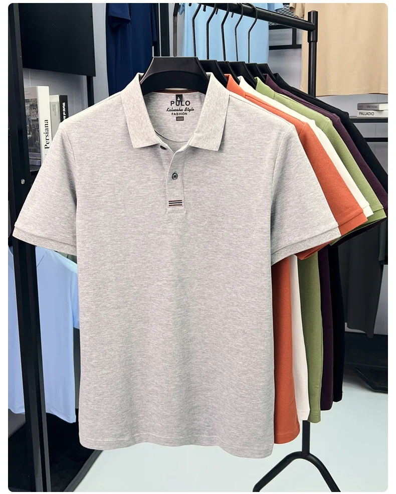 100% pure cotton short sleeve polo shirt men summer simple Korean fashion striped high-end designer brand casual golf T-shirt 25 Sc7c60c60498740d0bbac2fd0ecfe3535K