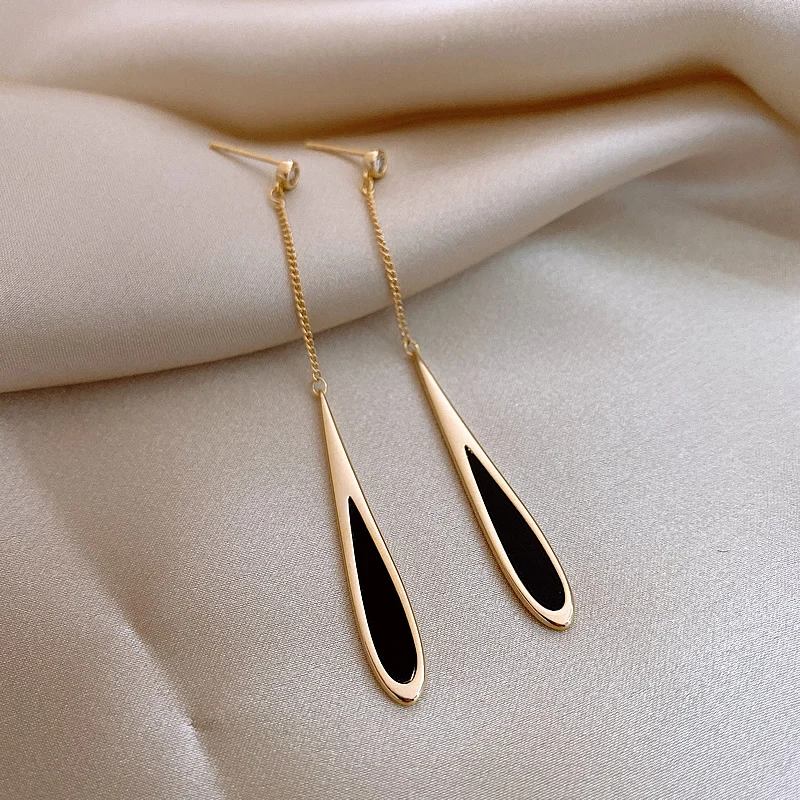 European and American Drop Tassel Long Earrings Party Luxury Accessories For Womens drop earrings,long earrings,crystal tassel earrings