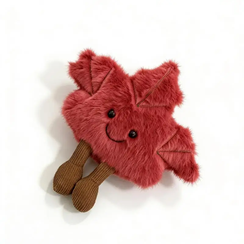 1 Stück Taschenanhänger Niedliches Ahornblatt-Plüschtier Schlüsselanhänger Geschenk für den Herbst Weiches Stofftier Sammlerstück – Detail 5