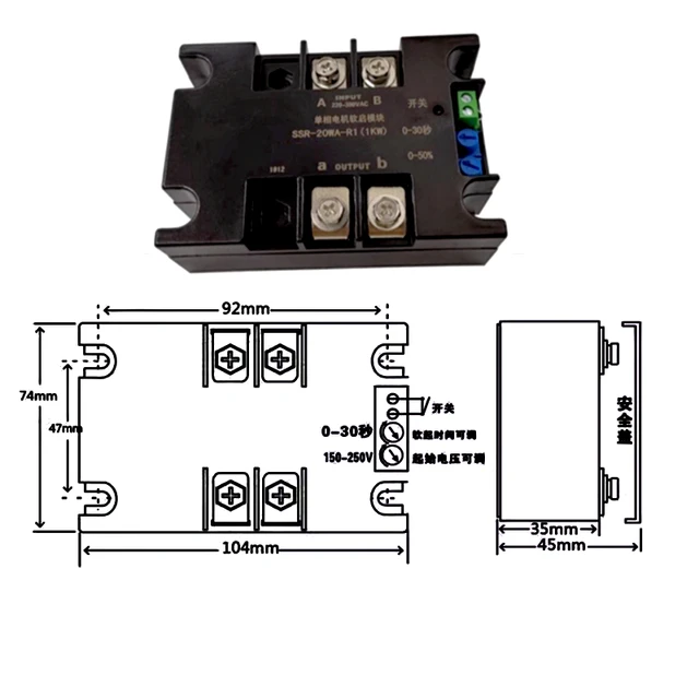 Modulo Avvio Progressivo Motori - Soft Starter Per Trifase/Monofase Fino A 1KW | Controllo Avvio Lento