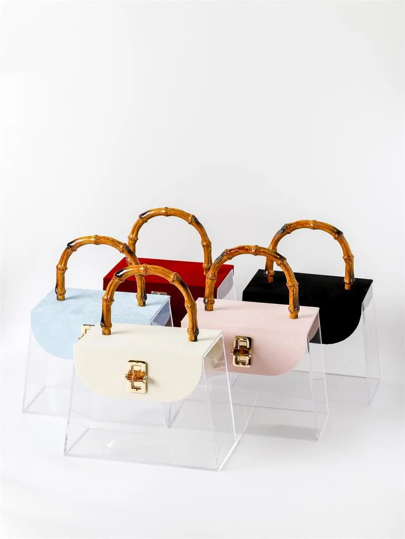 

Acrylic Plastic Storage Box with Lids Transparent Clear Square Containers Display Boxes Gift Box with Handle for Candy Jewelry