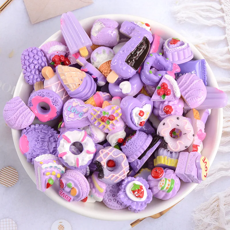 Slime Kit 10pcs/set Slime Charms Mixed Resin Ice cream Candy Donut Beads DIY Accessories