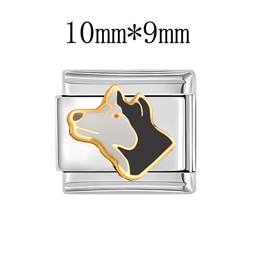 DIY 9 mm Premium Edelstahl italienisches Armband Charm Links Schmuckherstellung Zubehör Erkenntnisse Kreation Tier Herz Totenkopf – Detail 12