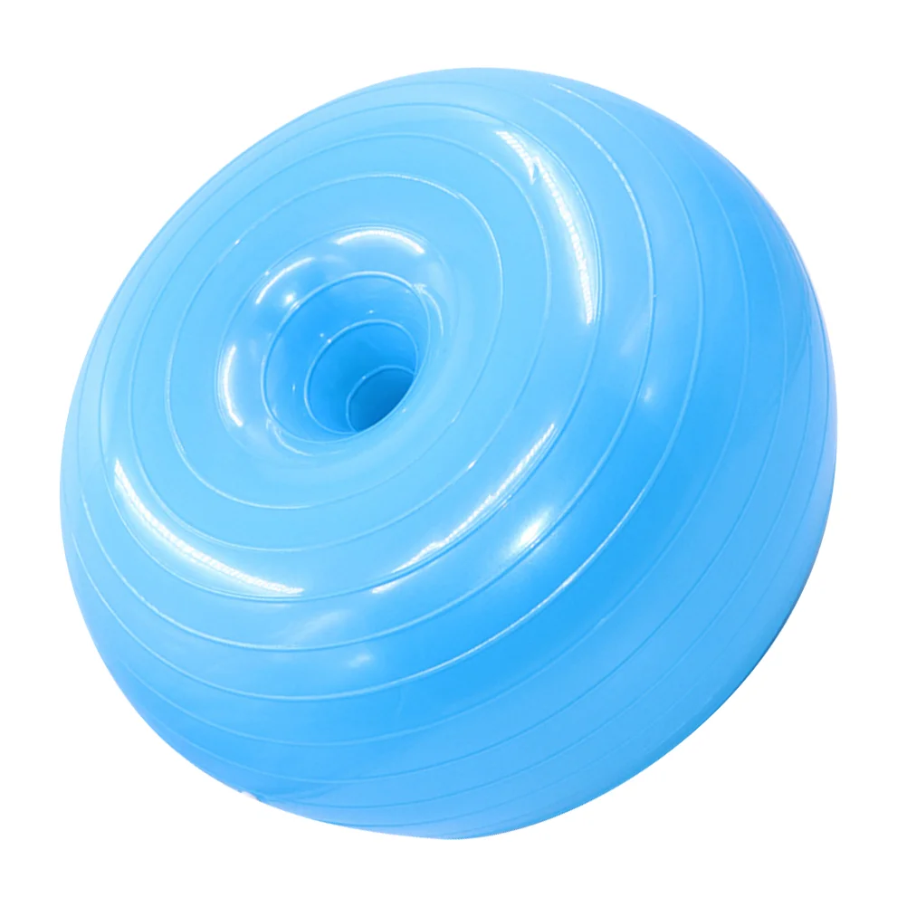 Yoga Auxiliary Ball Donuts Shaped Fitness Ball Explosion-proof Exercise Balance for Home Inside with Air Pump (Light B
