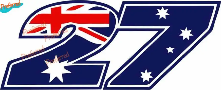 

Motorbike Vinyl Decals Race Number 27 Australian Colour Motorcycle Stickers Car Cooler Logo or Car Sticker Decal Decoration