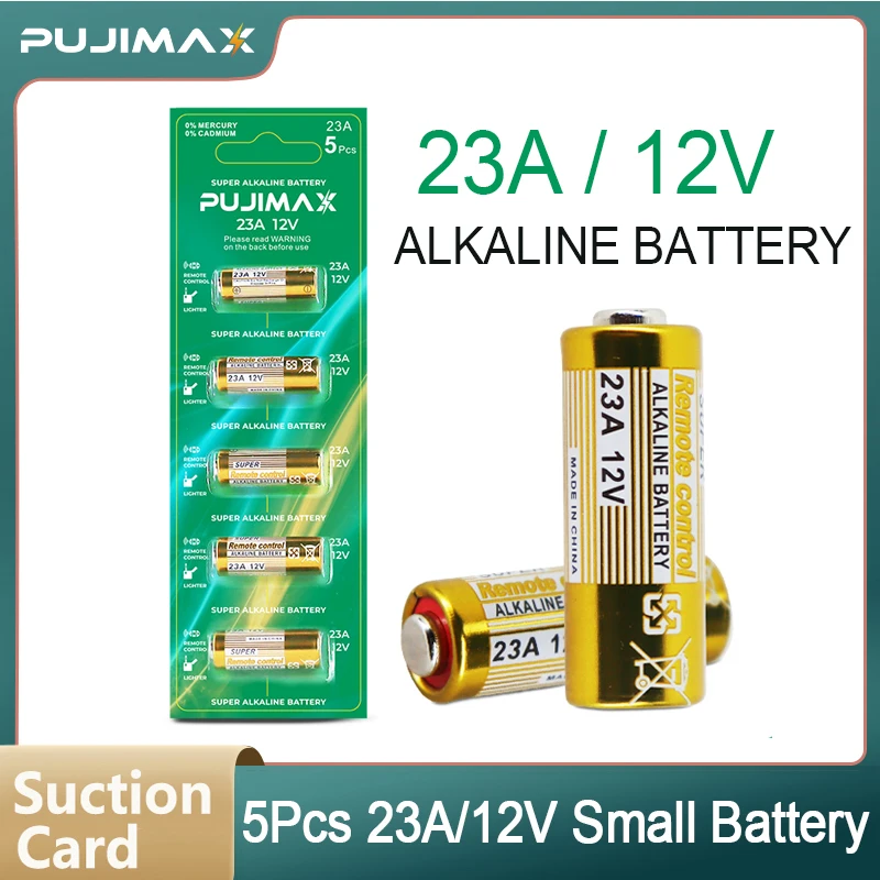 Pujimax 5 Pz 12V Batteria Alcalina A23 23A 23Ga A23S E23A El12 Mn21 Ms21 Per Telecomando Campanello Bilancia Elettronica Batteria A Secco