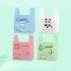 100pcs 0.04mm Thin Fruit Pattern Packaging Bag Blue Cartoon Panda Plastic Handbag Disposable Takeaway Pink Blue Packaging Pocket 1
