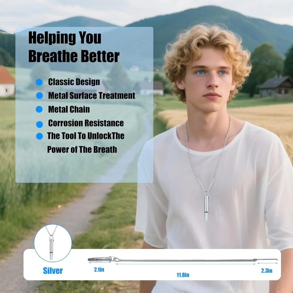Stainless Steel Mindfulness Pendant for Breath Regulation and Anxiety Relief