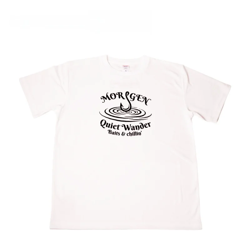 MORIGEN X QUIET WANDER 협업 라운드넥 반팔 낚시 자외선 차단 캐주얼 탑 유니섹스 아웃도어 의류