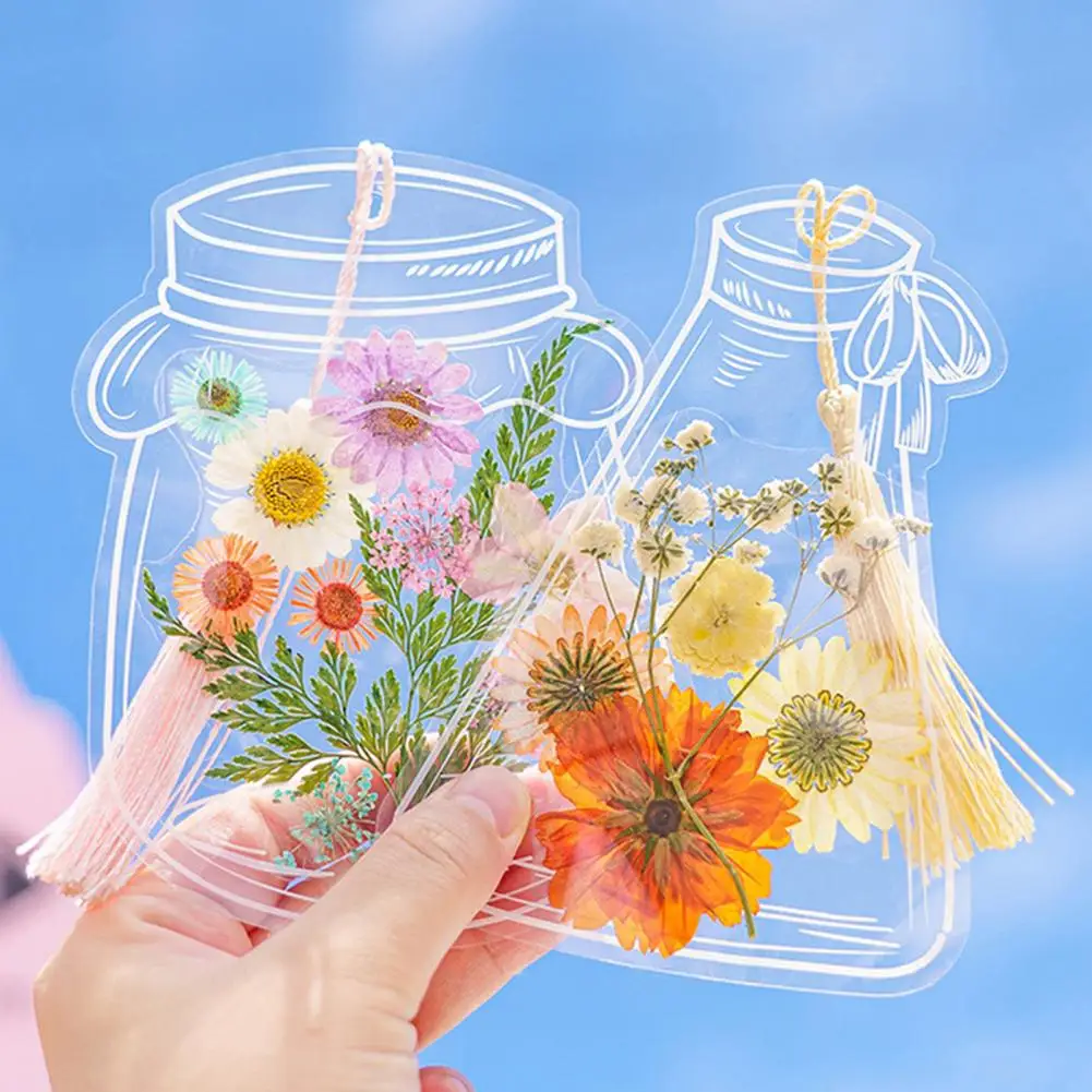 20 Pcs DIY Transparent Dried Flower Bookmarks Floral Plant Clear Bookmarks Decorations Floating Flower And Plant Bookmark Maker floral painting bookmark retro flower bookmark bookmarks stationery supplies