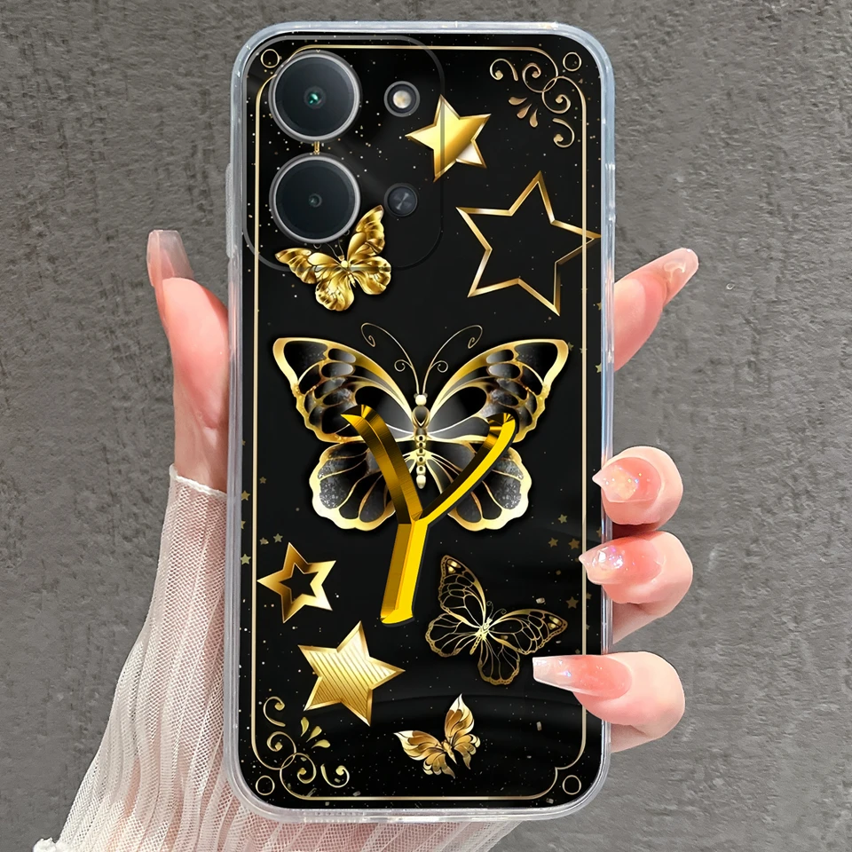 Yellow Star Butterfly Soft Transparent Phone Protector Case