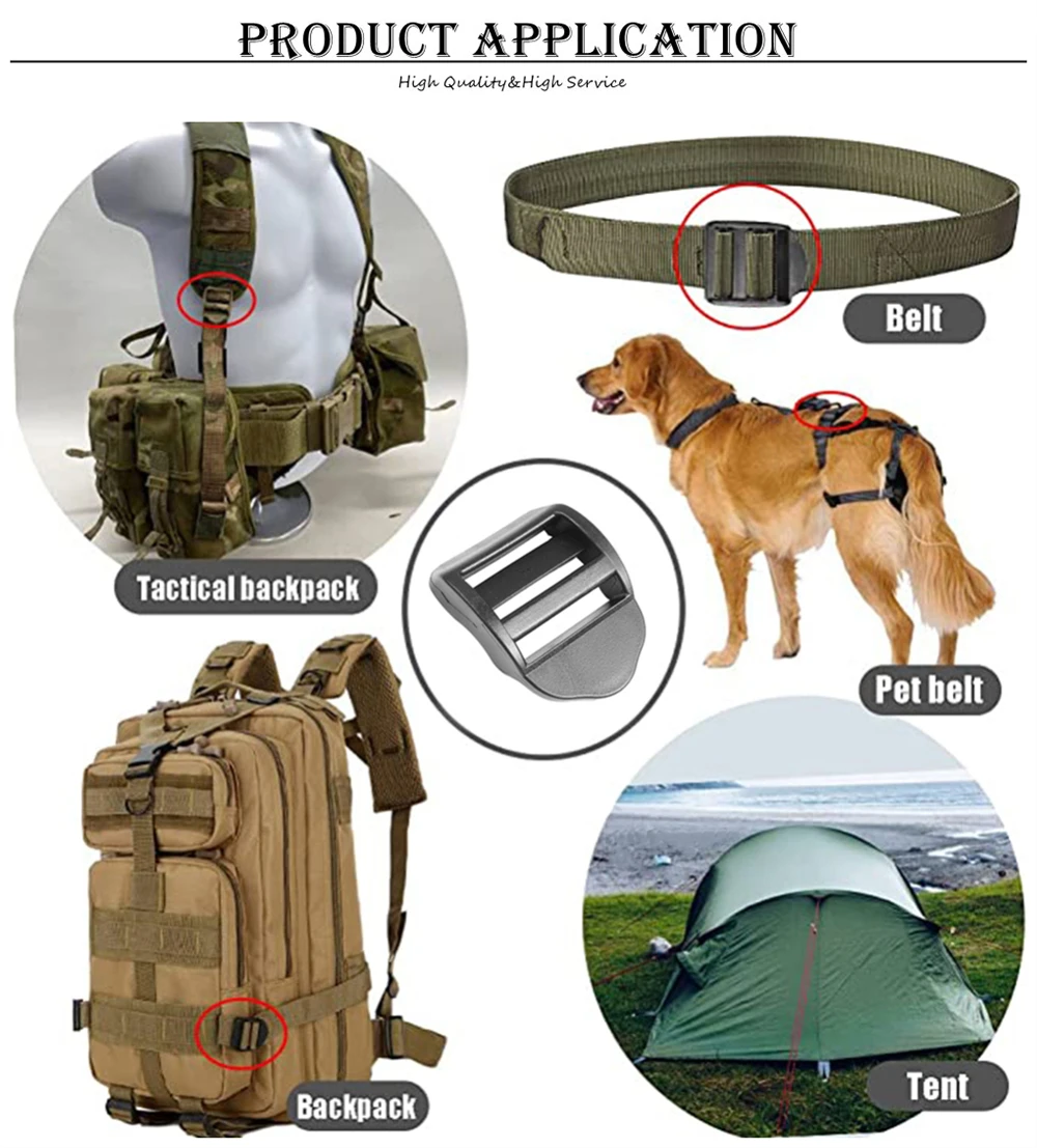 5 Stück/Packung, schwarze Leiter-Schloss/Tri-Glide-Schieber, Kunststoffschnallen für Rucksackgurte, Gurtband, 20–38 mm – Detail 9
