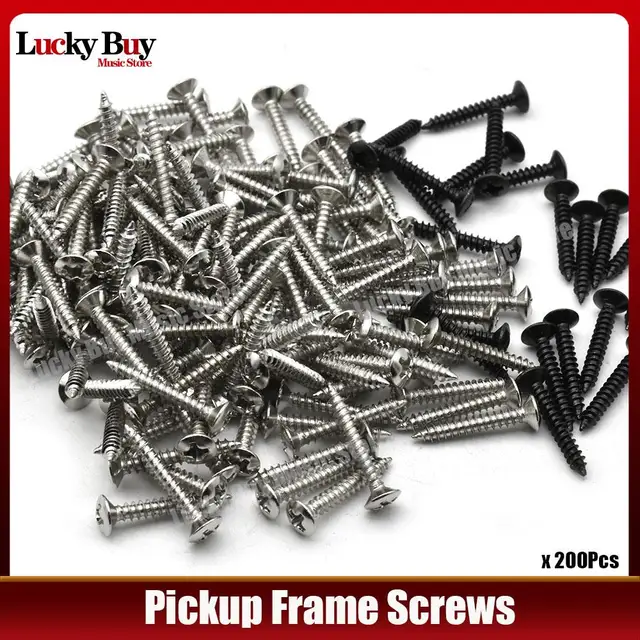 Paraurti Wrangler 100 Viti Anello Pickup Nero Per Humbucker - Viti Ritonde Per Montaggio Pickup Chitarra LP 100 Viti Pickup Chitarra - Foto 2