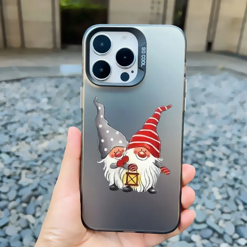 Neujahrs- und Weihnachts-Weihnachtsmann-Handyhülle für iPhone 17 16 15 Pro Max 14 13 12 11 Pro Max 13 Mini 15 Plus – Niedliche Laser-Rückabdeckungen – Detail 7
