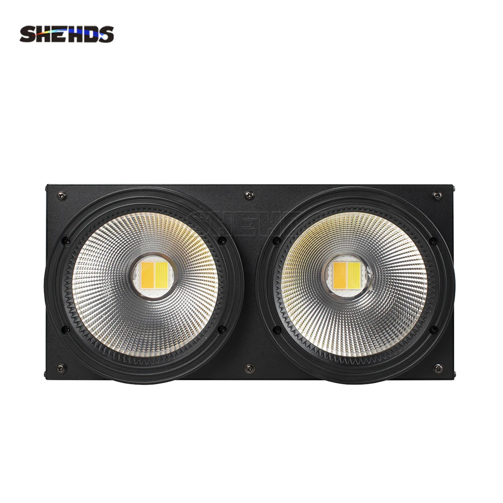 SHEHDS светодиодный 2 Eyes 200W DMX Cool + Warm White COB High Power Blinder сценическая лампа для театра, концерта, Декоративные эффекты