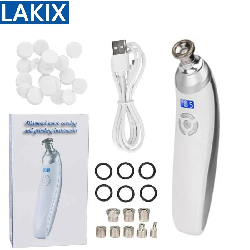 Portable Diamond Microdermabrasion Machine Blackhead Removal Acne Clearing Skin Rejuvenation Home Facial SPA Tool