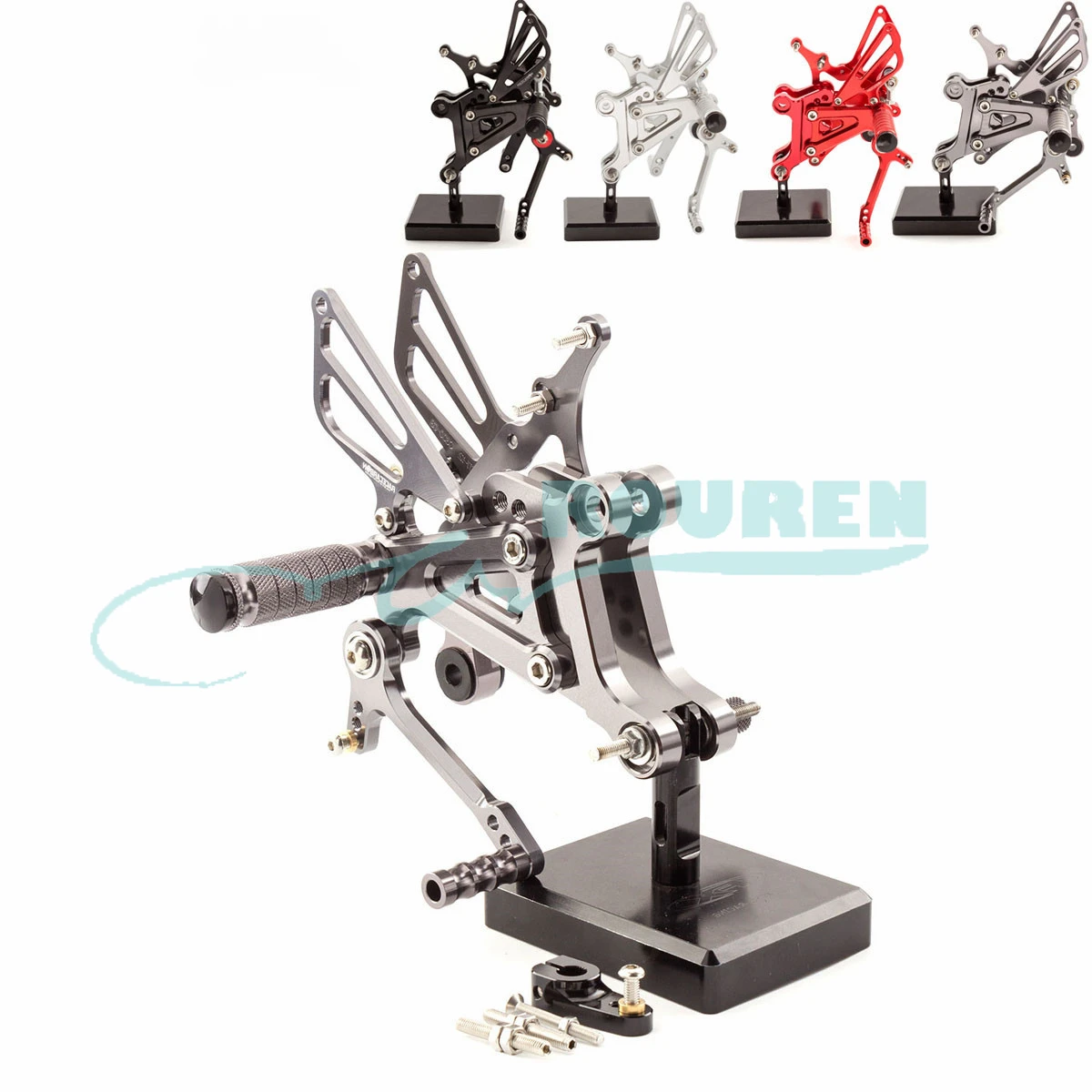 

CNC Rear Set Stand Footpegs Motorcycle Rearset Footrest Foot Pedal Pegs GP For Aprilia RS125 2T 1996-2010 Shift Lever Bracket