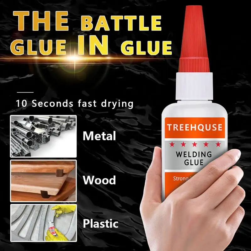 Metal Glue Heavy Duty Weld 50ML Metal Glue Waterproof With Precision Applicator Multi-Functional Weld Repair