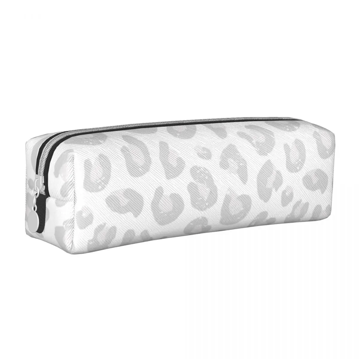Leopard Print Pencil Case Classic Silver Gray and White Pen Bag Kids Big Capacity Students School Gift Pencil Box