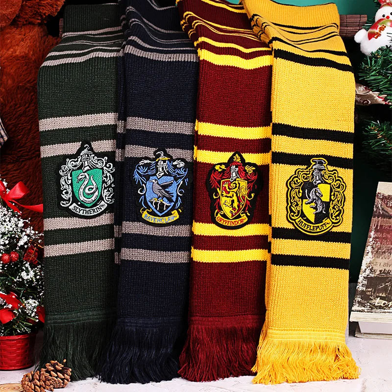 Harry Potter Scarf Slytherin Hogwarts University Badge Gryffindor Hermione Gift Ravenclaw Fashion Accessory